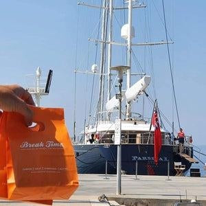 Custom engraved gifts for crew from Parsifal III charter guests