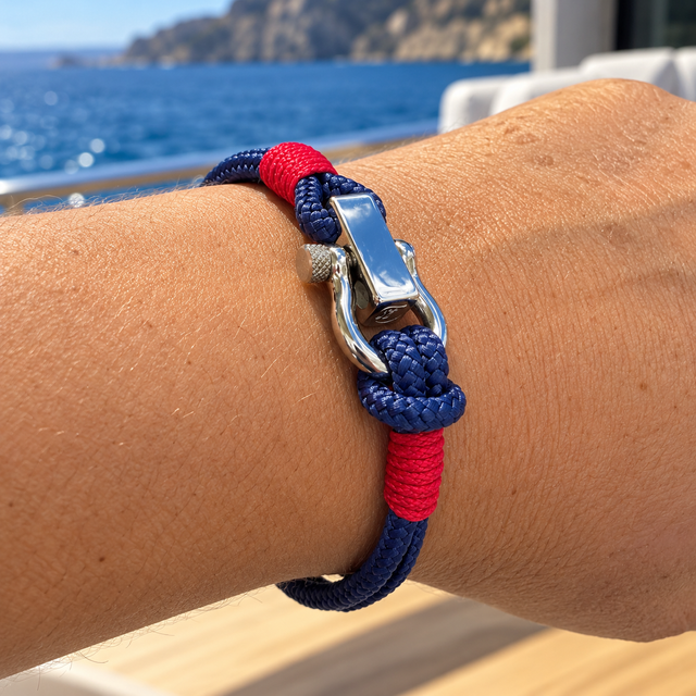 ROYAL 3mm nautical clasp bracelet blue red