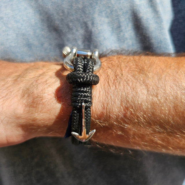 ADRIATICA Nautical Clasp & Anchor Bracelet Black