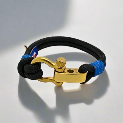 ADRIATICA Nautical Clasp & Anchor Bracelet Black Blue