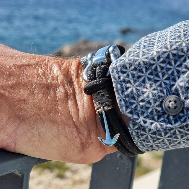 ADRIATICA Nautical Clasp & Anchor Bracelet Black Camo