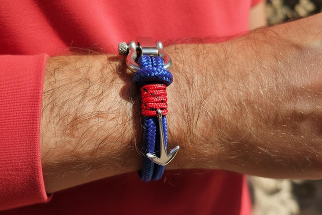 ADRIATICA Nautical Clasp & Anchor Bracelet Blue Red