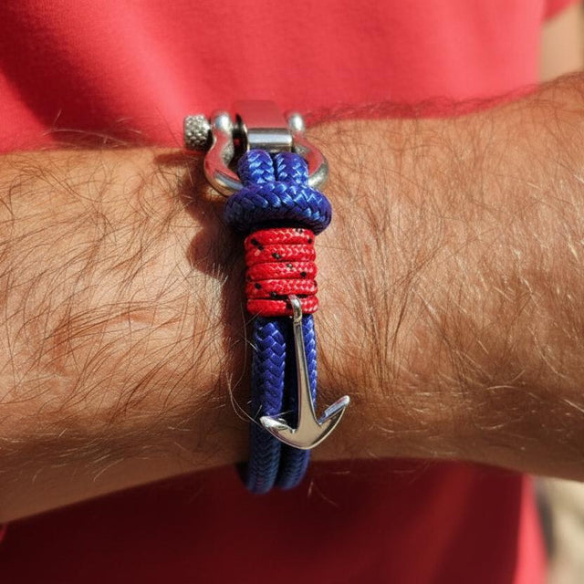 ADRIATICA Nautical Clasp & Anchor Bracelet Blue Red