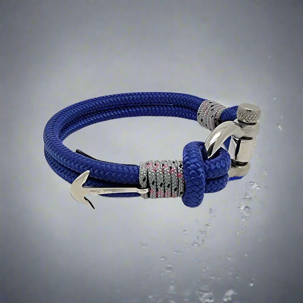 ADRIATICA Shackle & Anchor Bracelet Blue Grey