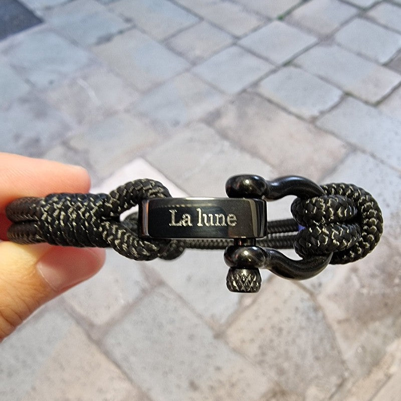 CAPTAIN 4mm Nautical Clasp Bracelet - Black