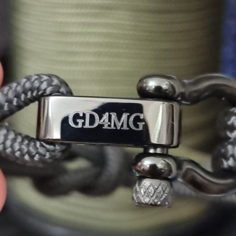 CAPTAIN 4mm Nautical Clasp Bracelet - Black