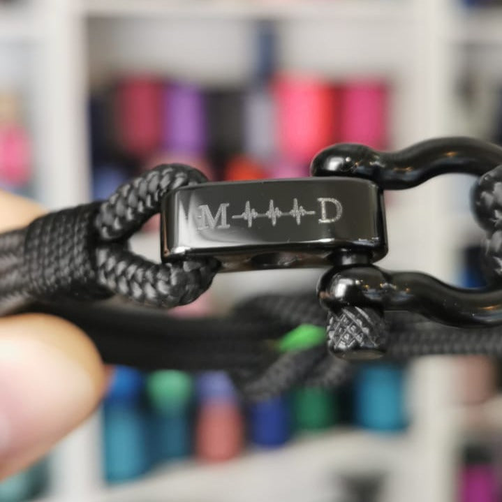 CAPTAIN 4mm Nautical Clasp Bracelet - Black