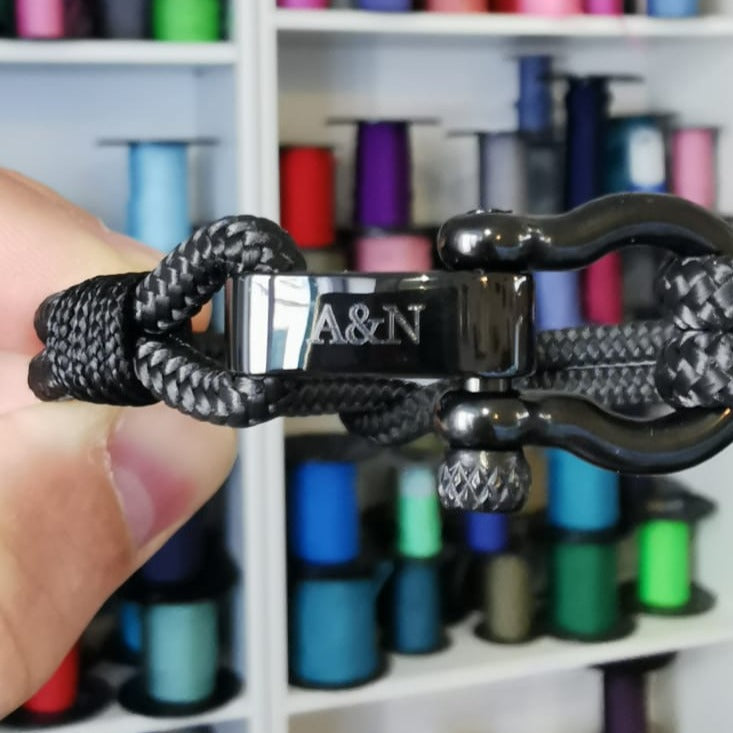 CAPTAIN 4mm Nautical Clasp Bracelet - Black