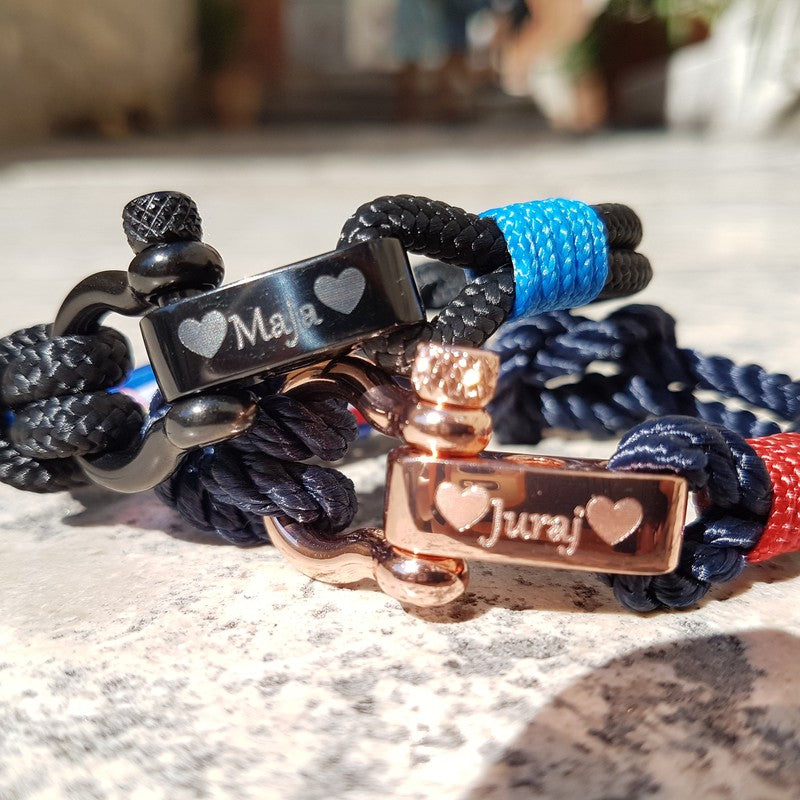 CAPTAIN 4mm Nautical Clasp Bracelet - Blue