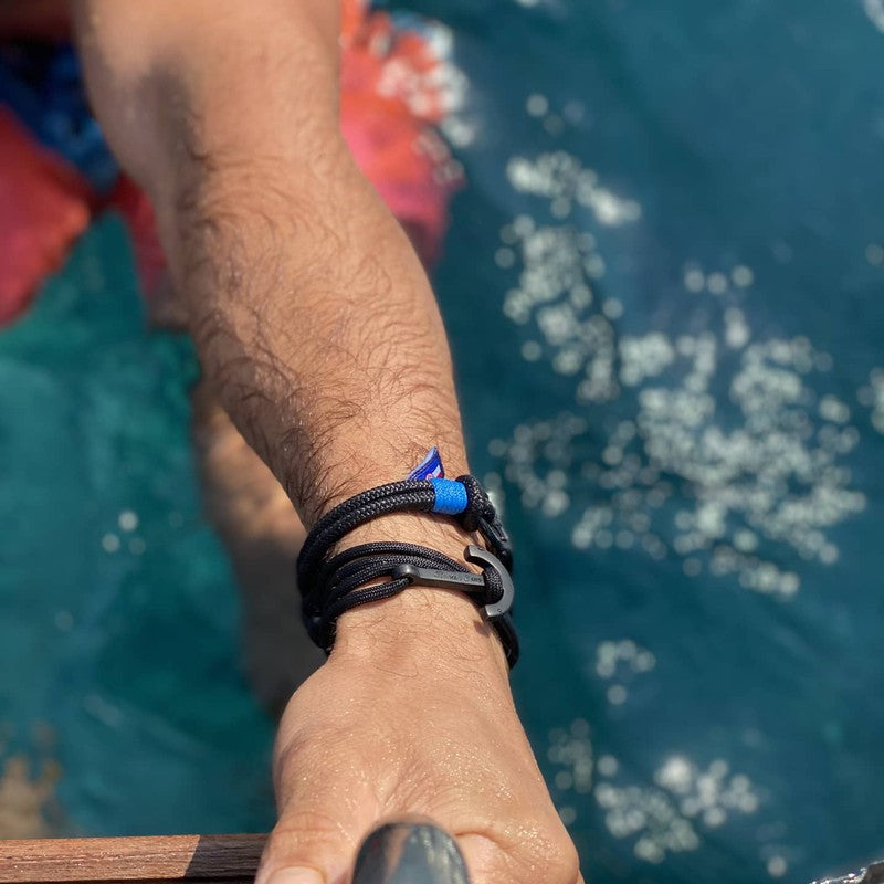 CAPTAIN 4mm Nautical Clasp Bracelet - Blue