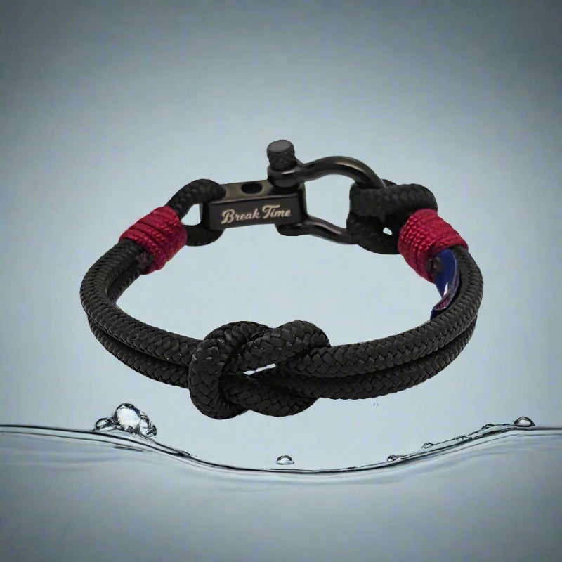 CAPTAIN 4mm Nautical Clasp Bracelet - Burgundy