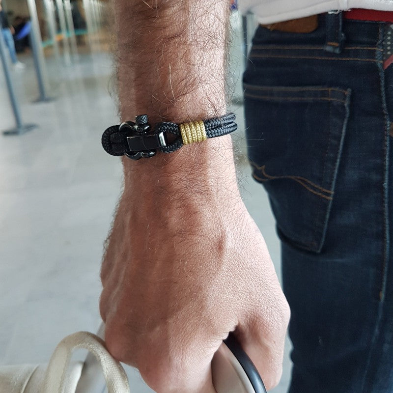 CAPTAIN 4mm Nautical Clasp Bracelet - Gold