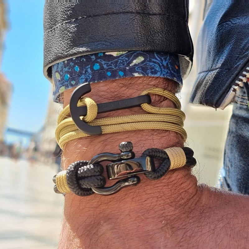 CAPTAIN 4mm Nautical Clasp Bracelet - Gold