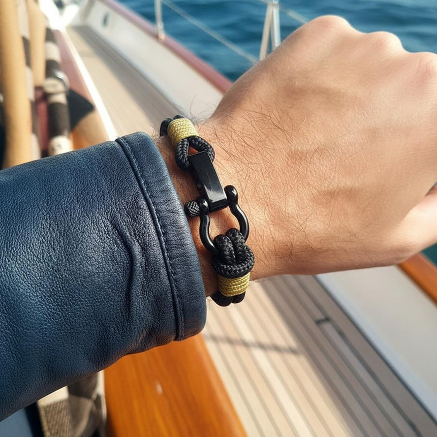 CAPTAIN 4mm Nautical Clasp Bracelet - Gold