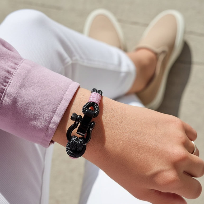 CAPTAIN 4mm Nautical Clasp Bracelet - Lavender Pink