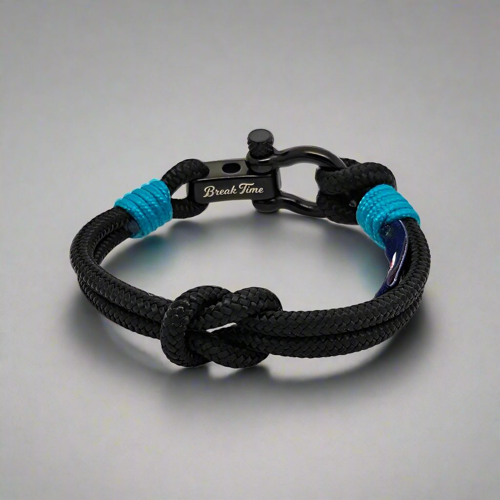 CAPTAIN 4mm Nautical Clasp Bracelet - Turquoise