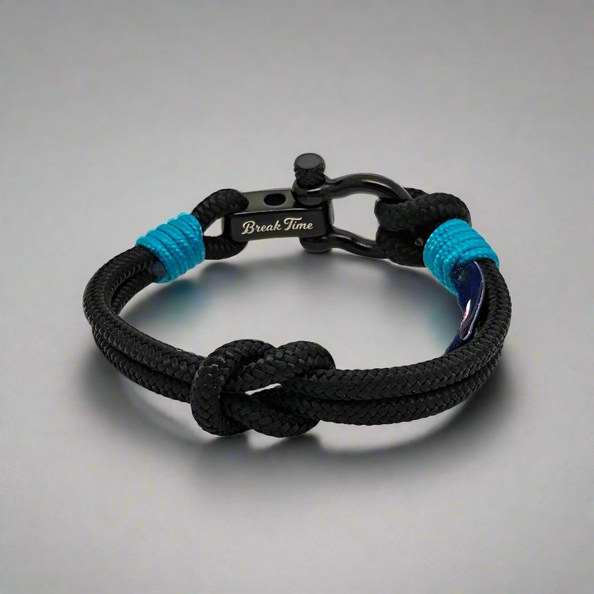 CAPTAIN 4mm Nautical Clasp Bracelet - Turquoise