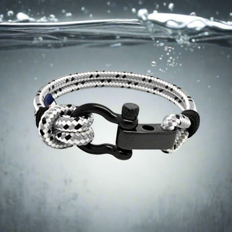 CAPTAIN Black Shackle Bracelet - Grey Mix