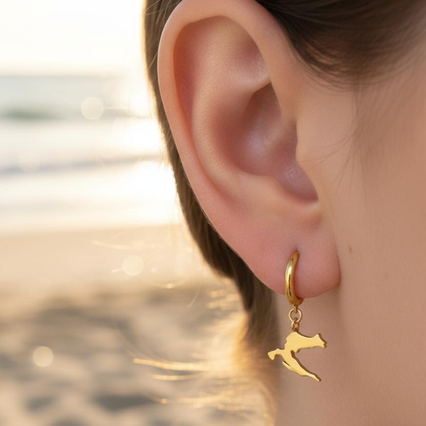 CHARMED MINI huggie earrings for kids - Croatia map