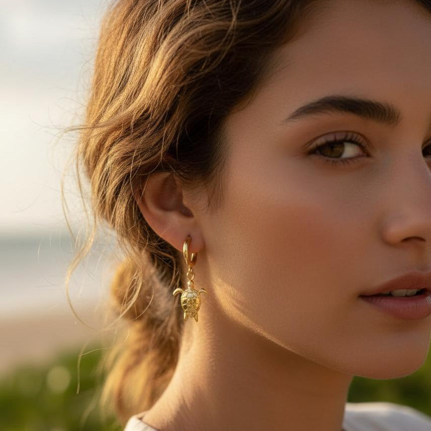 CHARMED MINI huggie earrings for kids - sea turtle