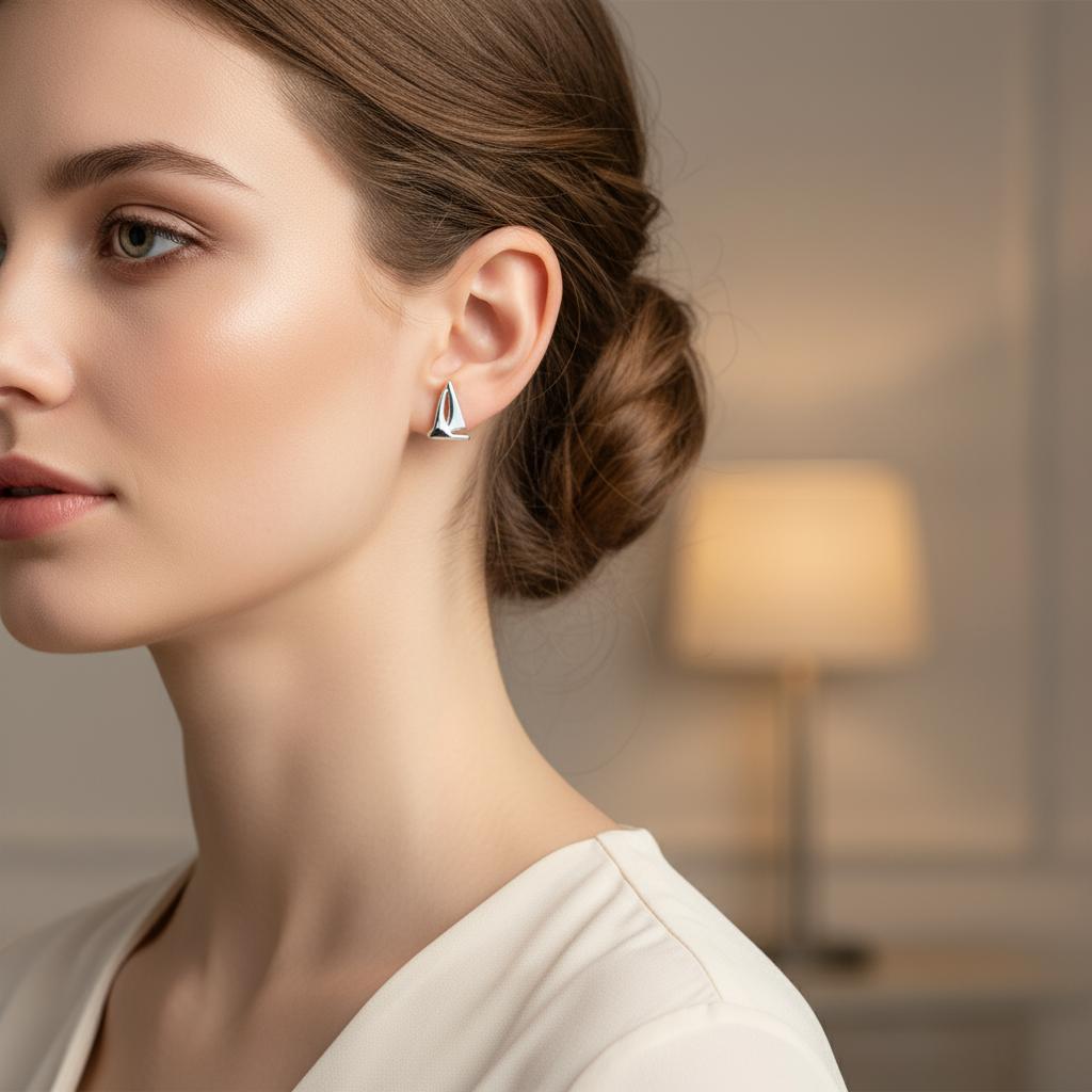 CHARMED MINI stud earrings sailing boat