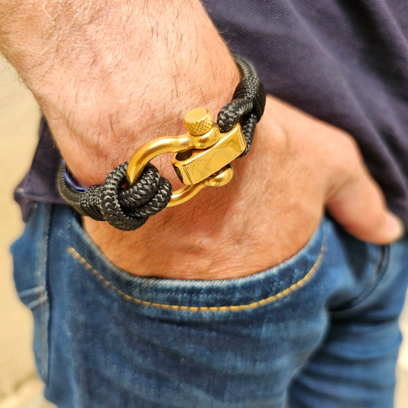 CORSAIR 5mm Nautical Clasp Bracelet Black