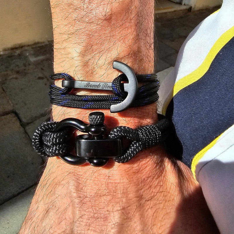 CORSAIR 5mm Nautical Clasp Bracelet Black