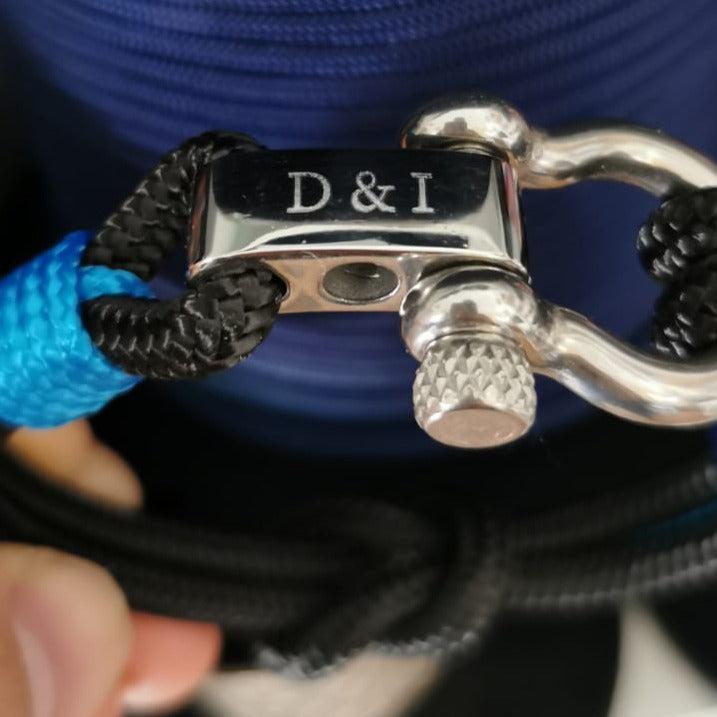 CORSAIR 5mm Nautical Clasp Bracelet Black Blue