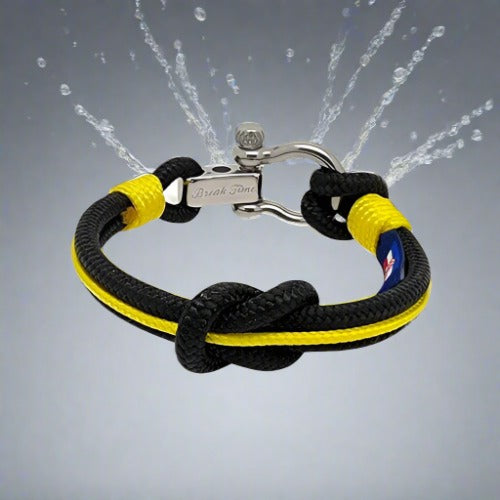 CORSAIR 5mm Nautical Clasp Bracelet Black Yellow