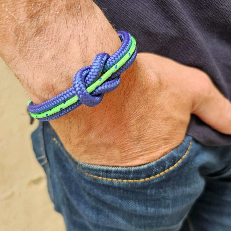 CORSAIR 5mm Nautical Clasp Bracelet Blue Green