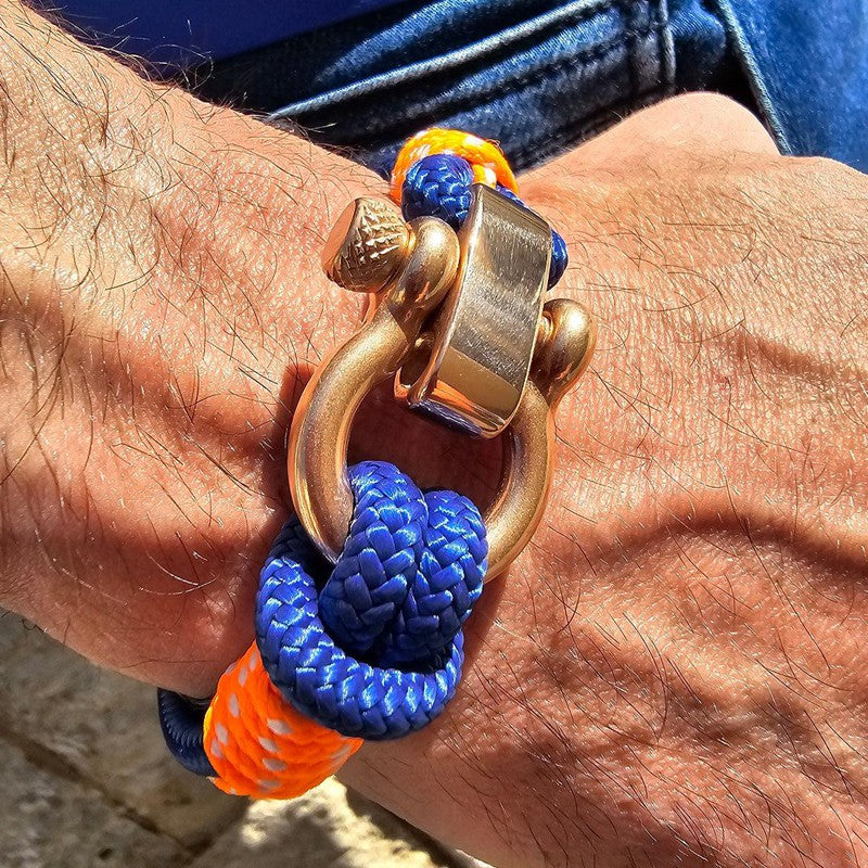 CORSAIR 5mm Nautical Clasp Bracelet Blue Orange