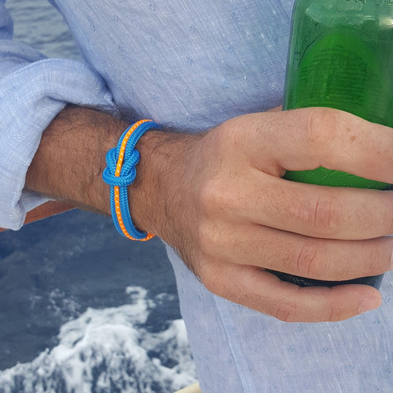 CORSAIR 5mm Nautical Clasp Bracelet Blue Orange