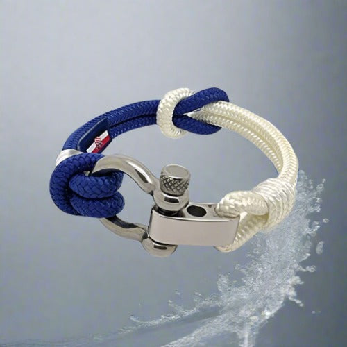 CORSAIR 5mm Nautical Clasp Bracelet Blue White