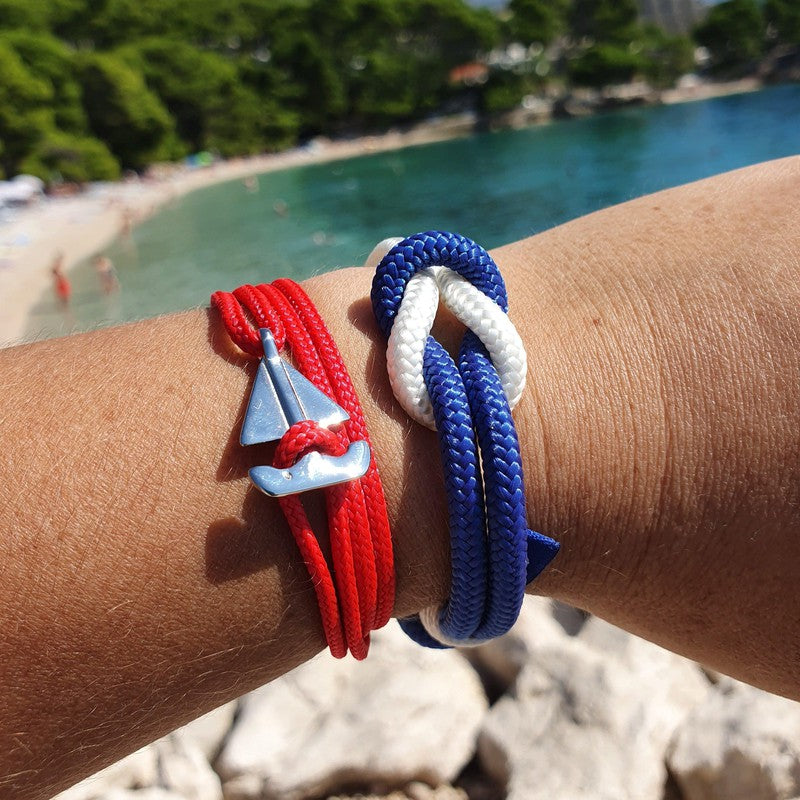 CORSAIR 5mm Nautical Clasp Bracelet Blue White