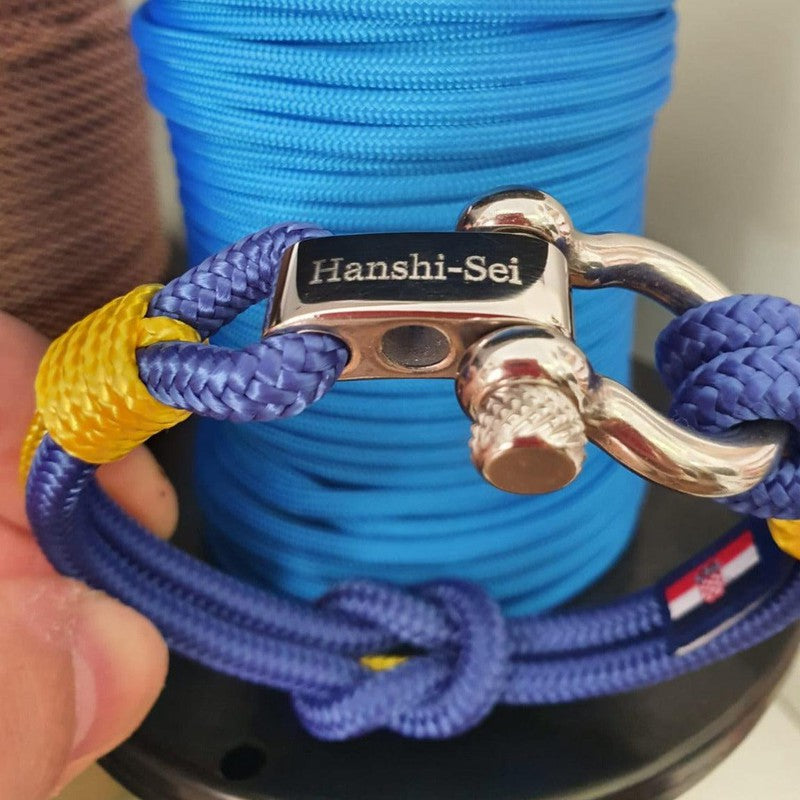 CORSAIR 5mm Nautical Clasp Bracelet Blue Yellow