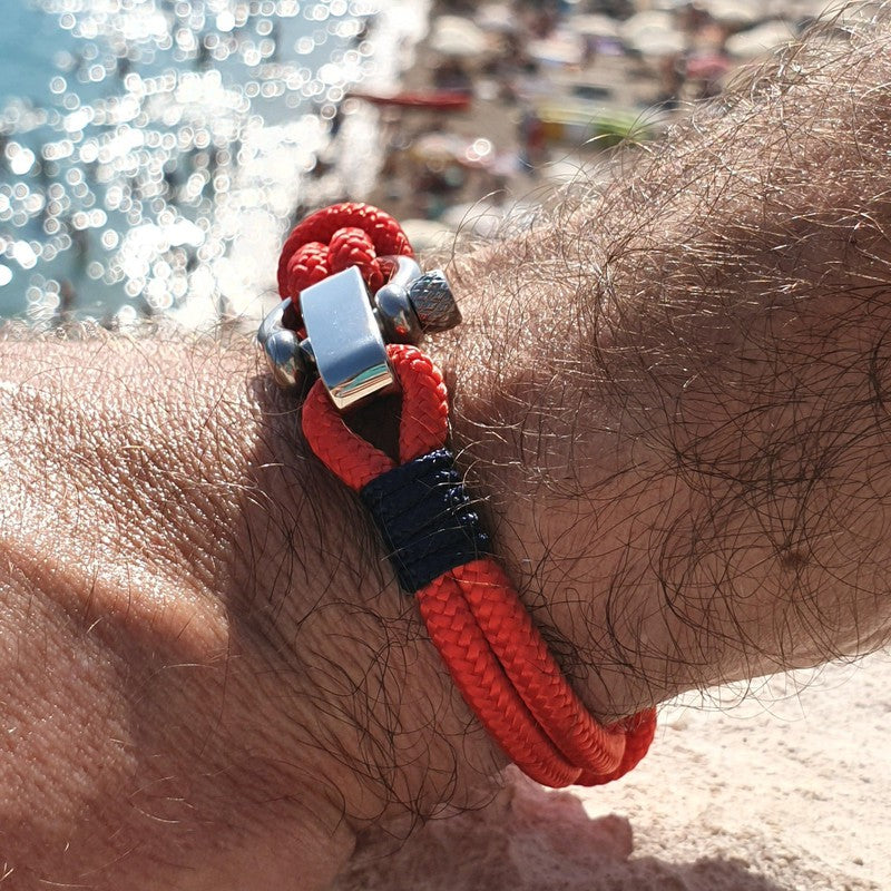 CORSAIR 5mm Nautical Clasp Bracelet Red Blue
