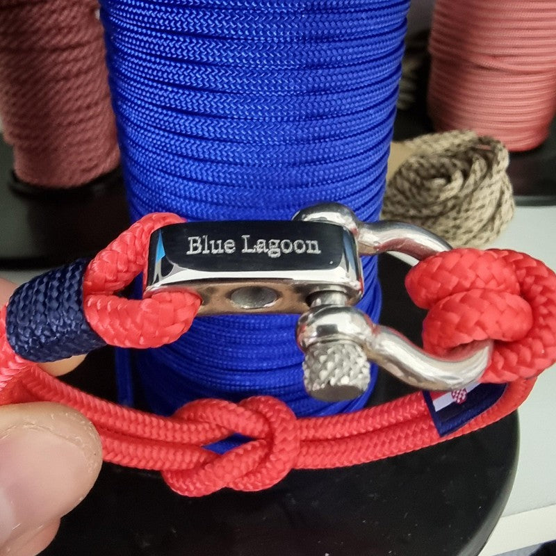 CORSAIR 5mm Nautical Clasp Bracelet Red Blue