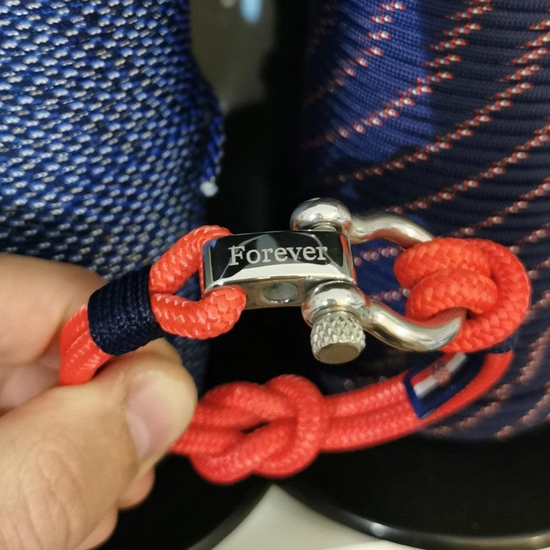 CORSAIR 5mm Nautical Clasp Bracelet Red Blue