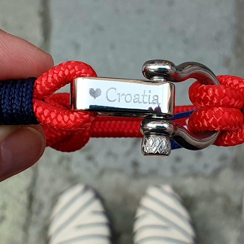 CORSAIR 5mm Nautical Clasp Bracelet Red Blue