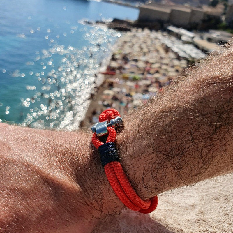 CORSAIR 5mm Nautical Clasp Bracelet Red Blue