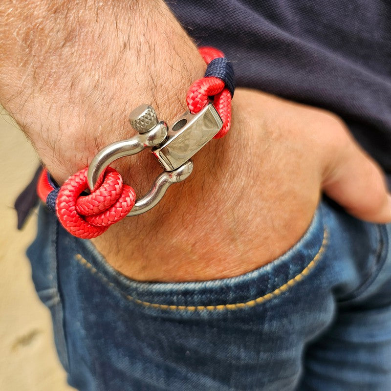 CORSAIR 5mm Nautical Clasp Bracelet Red Blue