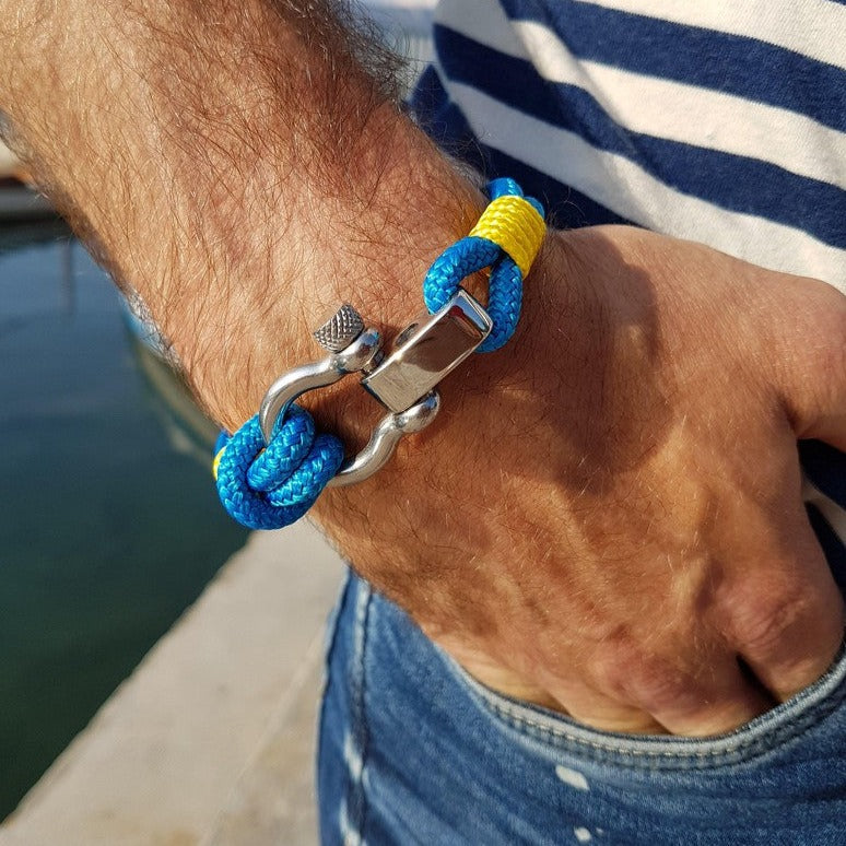 CORSAIR Big Shackle Bracelet Blue Yellow