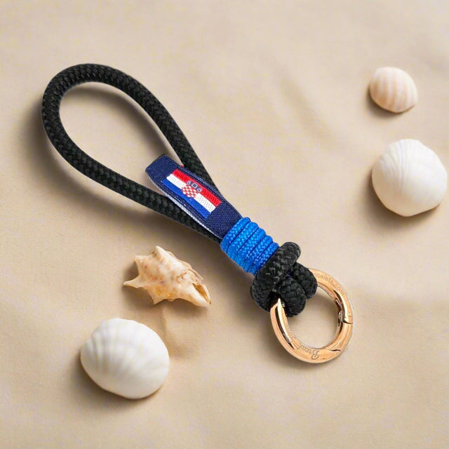 HARBOUR MINI Croatian black blue rope key-ring