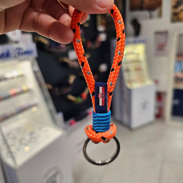 HARBOUR nautical rope keyring orange mix