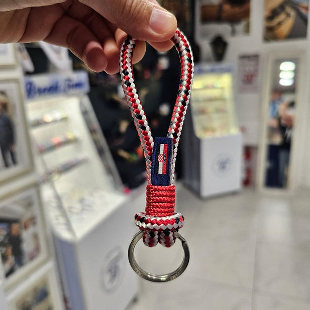 HARBOUR nautical rope keyring red mix