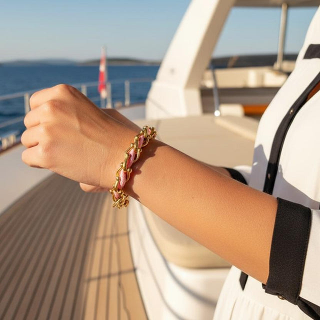 OCEAN MAXI Designer Bracelet / Necklace Baby Pink