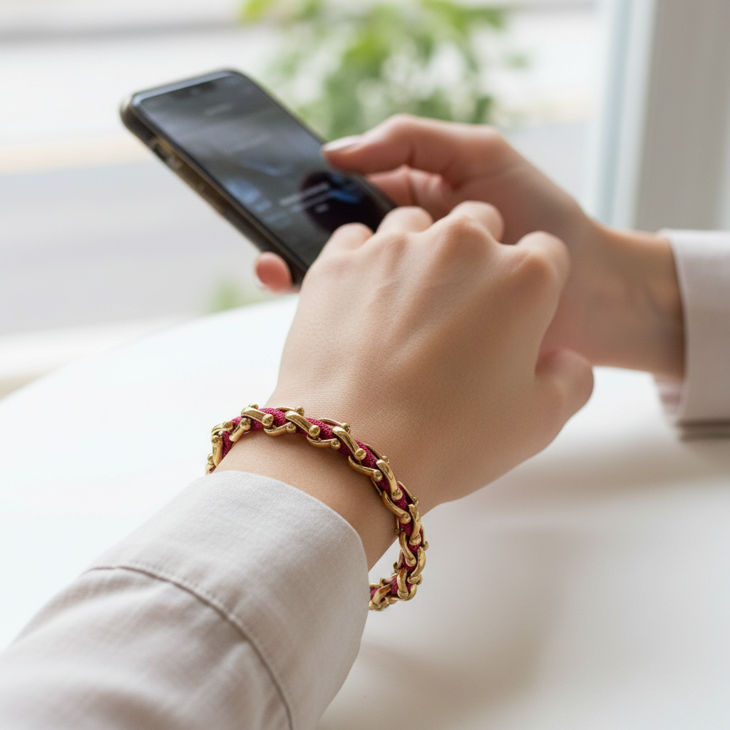 OCEAN MAXI Dizajnerska narukvica/ogrlica tamnoplave boje