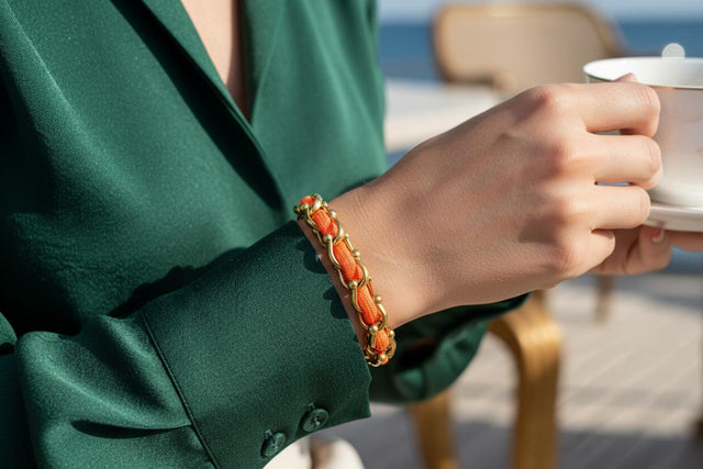 OCEAN MAXI Designer Bracelet / Necklace Orange
