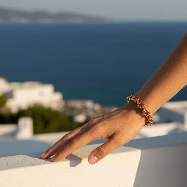 OCEAN MAXI Designer Bracelet / Necklace Red