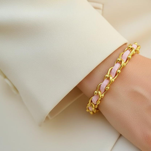 OCEAN MAXI Designer Bracelet / Necklace Soft Pink